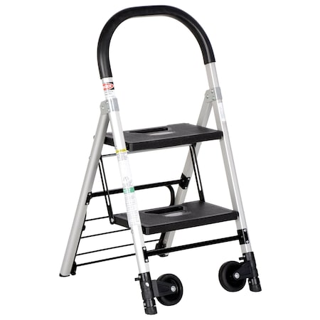 Vestil Silver Aluminum Ladder Cart 2 Steps 250 lb Capacity/Hand Truck 130 lb C-130-2